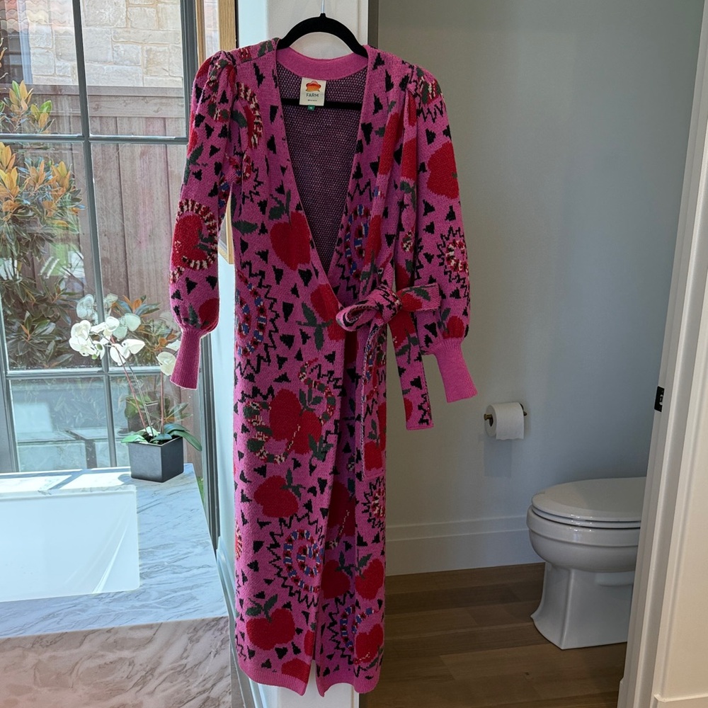 FARM Rio Pink Patterned Sweater Dress